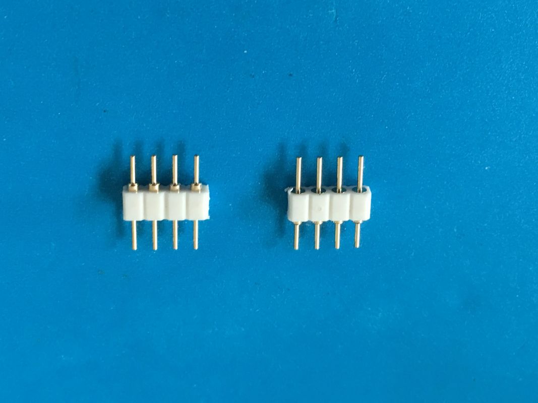 2.0mm Pitch 4 Pin Round Pin Header Connector Single Row Through Hole White Color