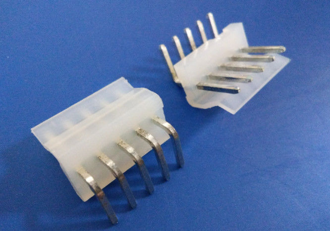 White Wafer Molex 3.96 Mm Connector , Durable DIP Small 5 Pin Connector